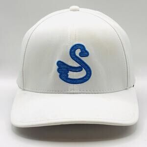 Swannies Golf Hat Cap One Size Snapback White Swan Logo Adjustable